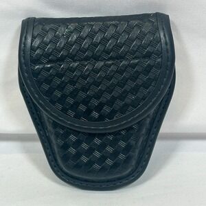 Bianchi AccuMold Elite Covered Single Handcuff Case Size 1 Black Basket Snap